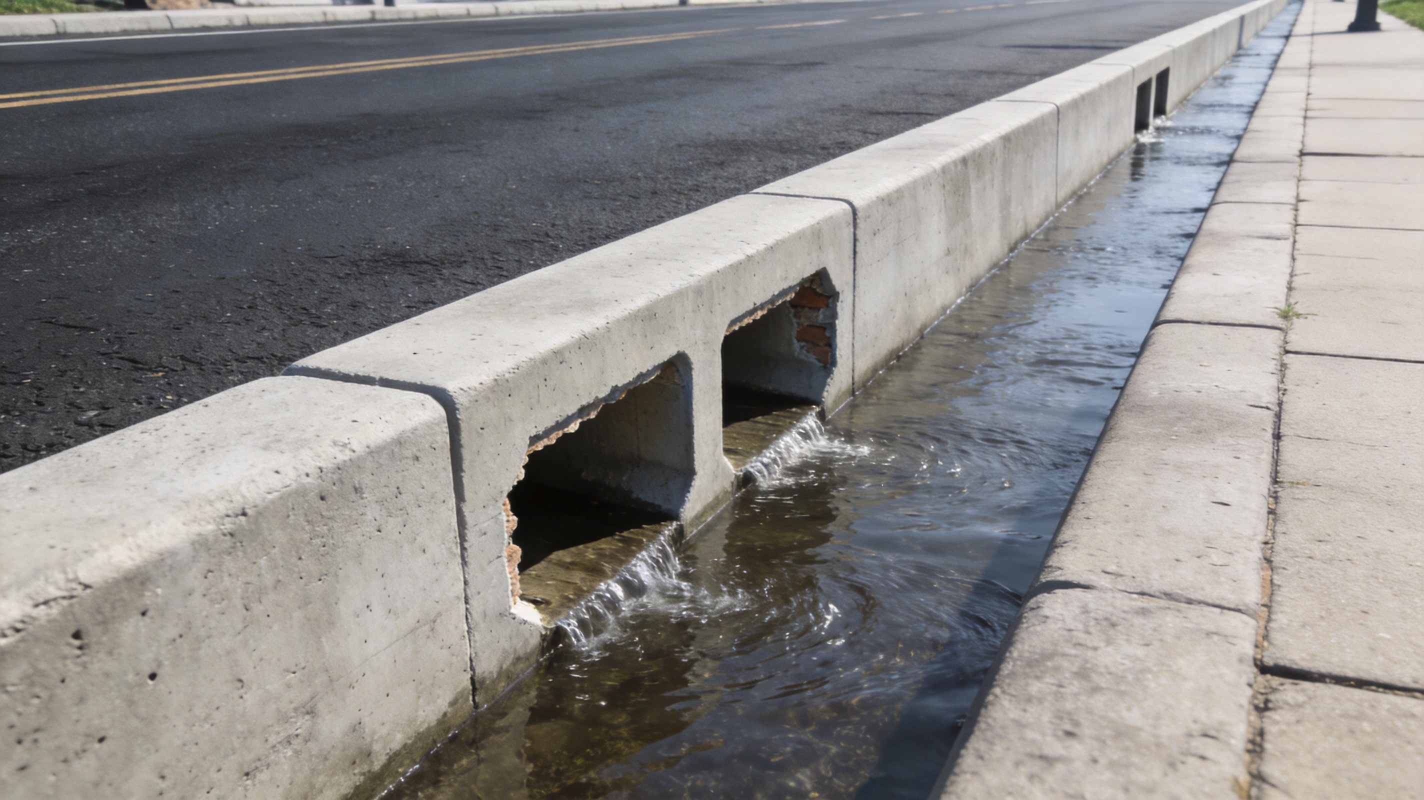 Integrated Precast Curb Drainage Ditches for Safer, Faster, and Cleaner Roads