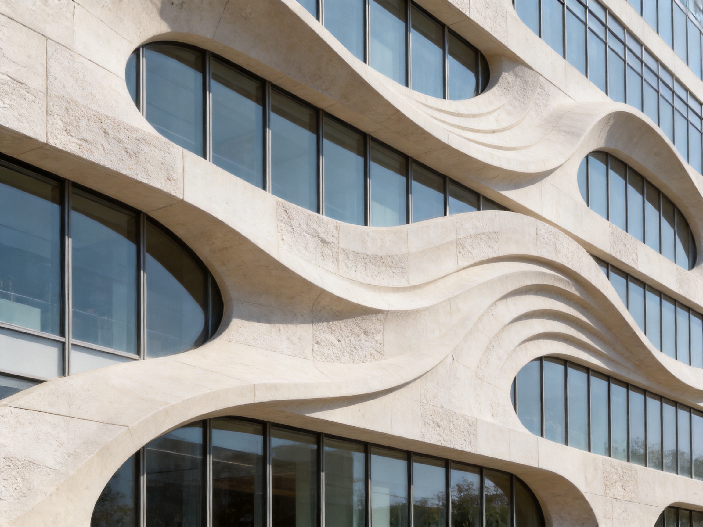 Fluid Design Architectural GRC Curtain Wall Panels for Modern Building Facades